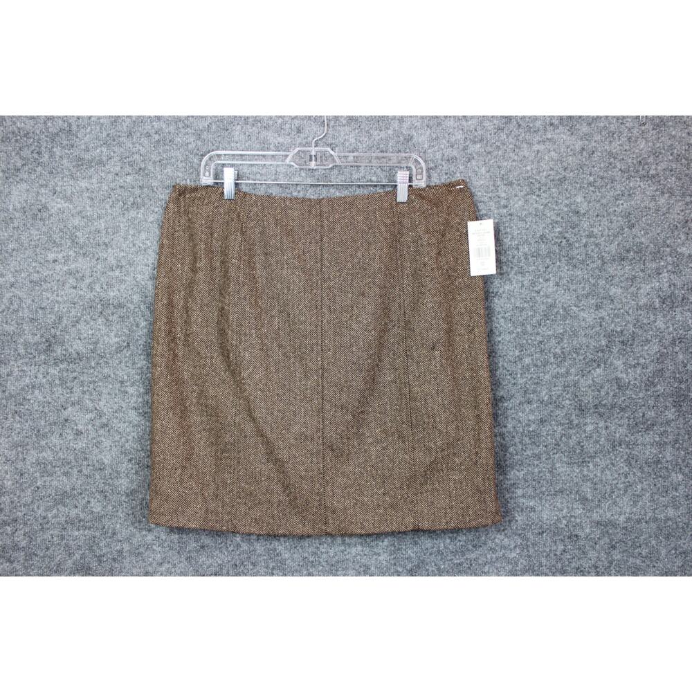 TAHARI Arthur S. Levine Wool Skirt Women's 16P Brown, Tan Mini NWT